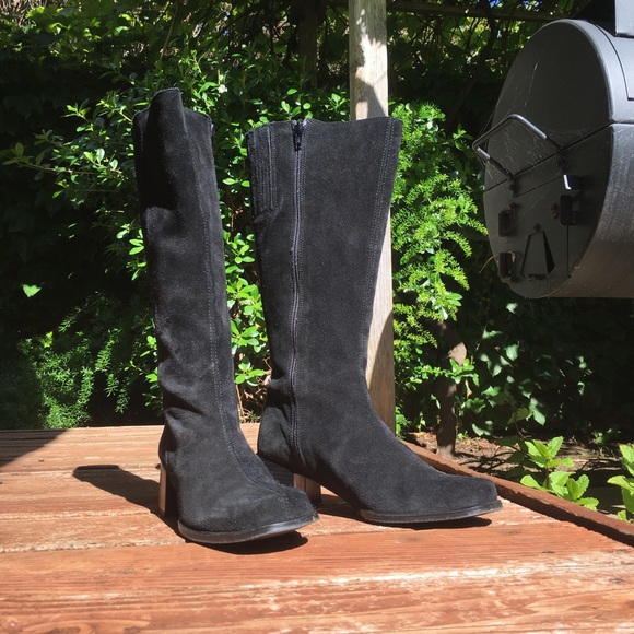 Tall Black Suede Zip Boots LL Bean - Picture 3 of 5